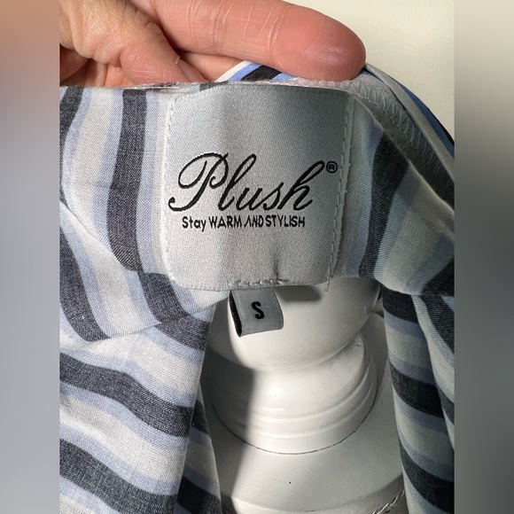 PLUSH Revolve Striped Print Open Kimono Robe Cardigan and Crop Top Small NEW - Picture 6 of 7